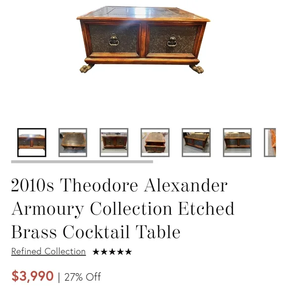 Elegant Brown Wooden Desk with Black Accents - Picture 2 of 2